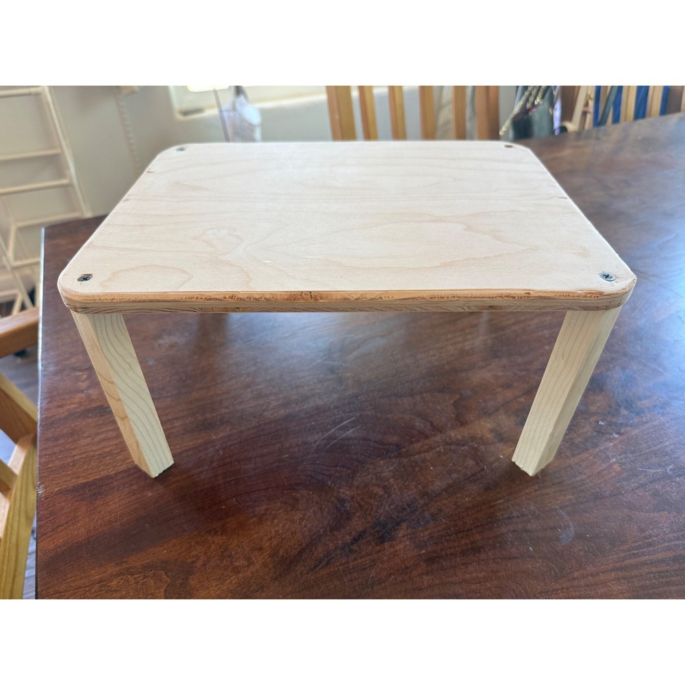 Handmade Wooden Small Animal Platform Elevated Hamster Cage Stand Natural Wood